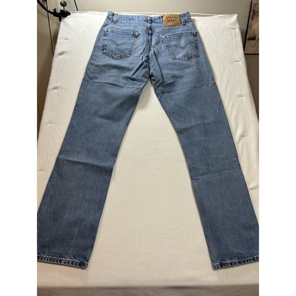 Levis 505 Jeans Mens 34x34 Red Tab Denim Reg fit Straight Leg WORN vintage 13 - Picture 4 of 5